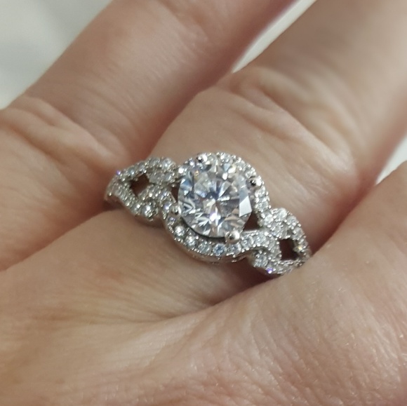 QVC Diamonique Platinum Round Solitaire - Picture 2 of 6